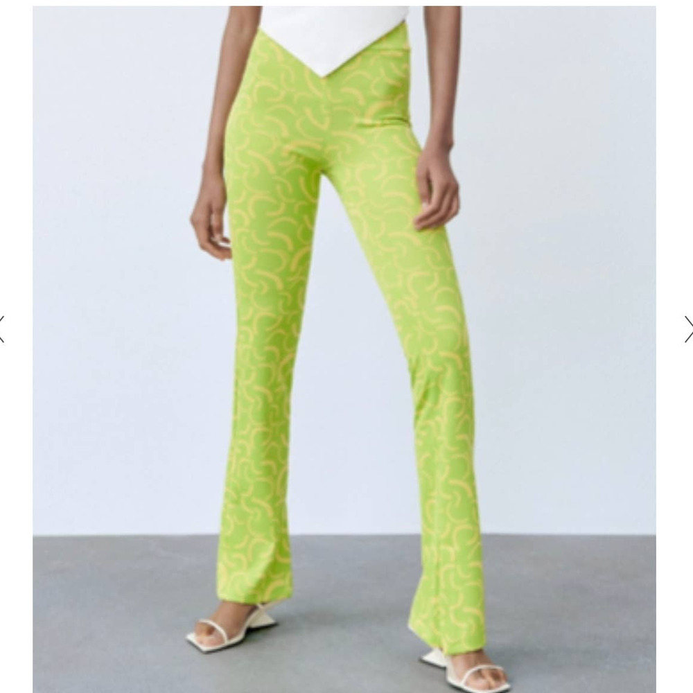 NWT Zara Flared Jacquard Trousers XS